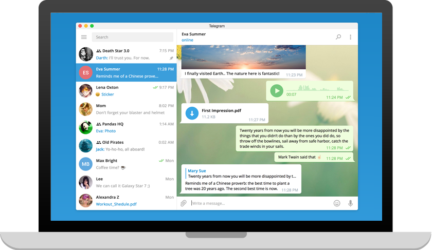Telegram 界面展示